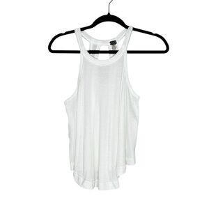 We The Free San Fran Ribbed High Neck Raw Edge back cut out Tank Top size XS